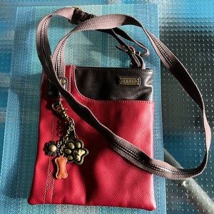 Chala Crossbody Bag Burgandy and Black LIKE NEW